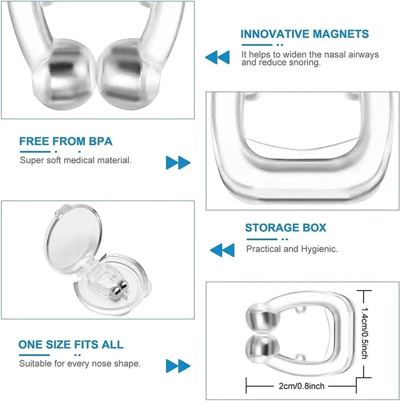 Anti-Schnarch Nasenclip - Magnetischer Schnarchstopper für eine bessere Atmung - Einfaches und bequemes Design