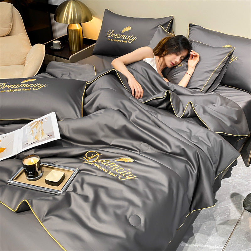 ChillBreeze Ice Silk Sommer Bettdecke - Kühles Schlafgefühl, Seidenfüllung, Pflegeleicht