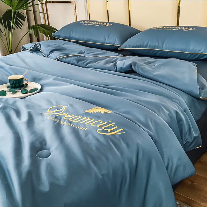 ChillBreeze Ice Silk Sommer Bettdecke - Kühles Schlafgefühl, Seidenfüllung, Pflegeleicht