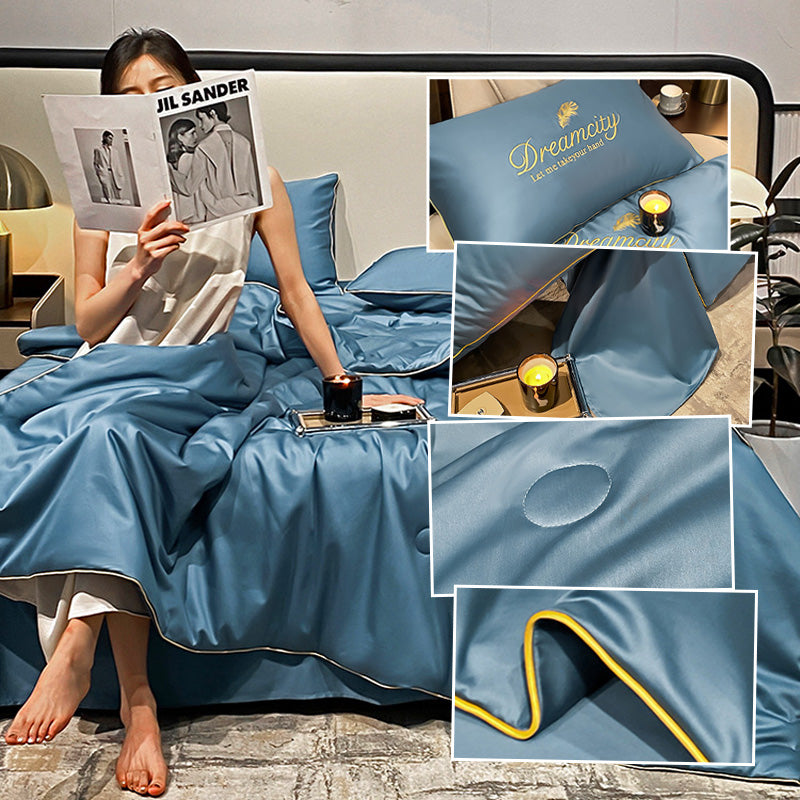 ChillBreeze Ice Silk Sommer Bettdecke - Kühles Schlafgefühl, Seidenfüllung, Pflegeleicht