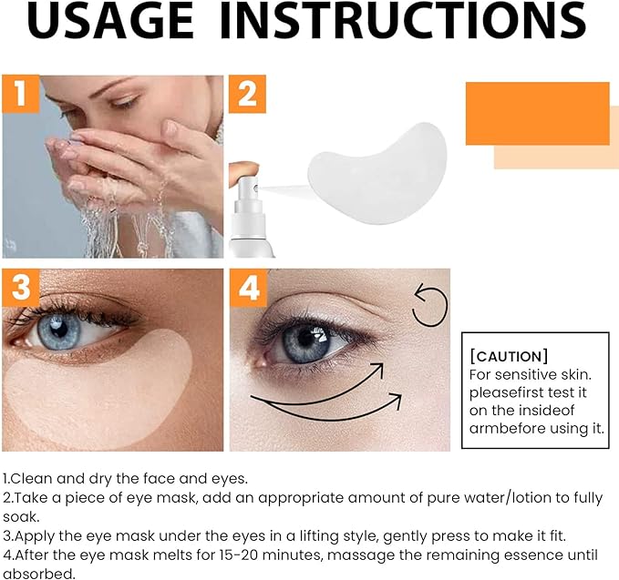 Collagen Augenpads - Wasserlösliche Kollagenfolie - Anti-Aging & Feuchtigkeitsspendende Pflege für glatte Haut