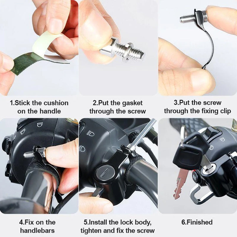SecureGear Motorradhelm-Schloss - Hochbelastbar & Wetterfest - Integriertes Schloss - Vielseitig für Motorräder, Roller & Fahrräder - Leicht & Tragbar