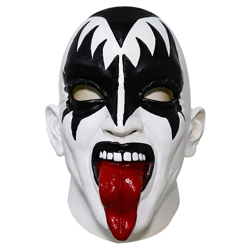 KISS Demon Gesichtsbemalung Maske - Rock 'n' Roll Kostüm für Halloween - Realistisches Design - Perfekt für Fans und Themenpartys