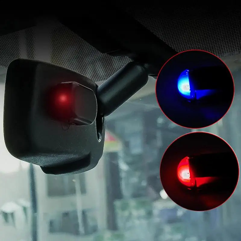 Solarbetriebene LED-Attrappe für Autoalarmanlage - Abschreckung gegen Diebstahl - Rotes & Blaues Blinklicht
