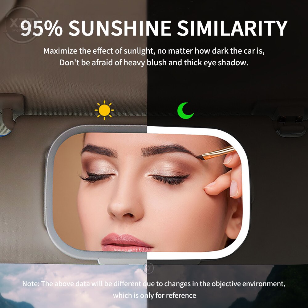GlowView LED-Autospiegel – Perfekte Beleuchtung für makelloses Make-up unterwegs