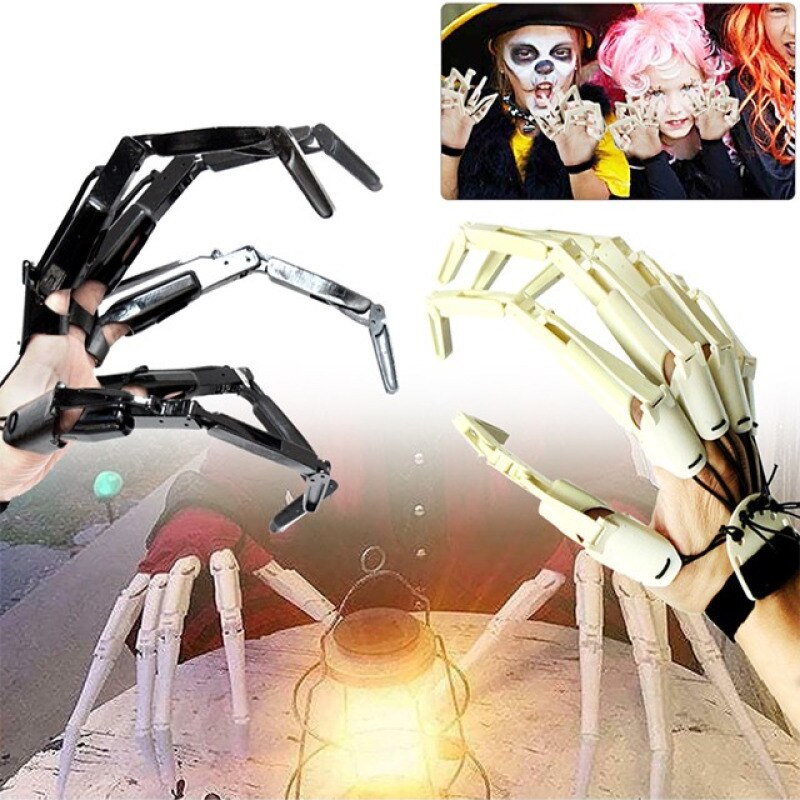Halloween Horror Fingerknochen - Realistische Skelett-Fingeraufsätze - Gruseliges Cosplay Zubehör - Perfekt für Rollenspiele und Halloween Dekorationx