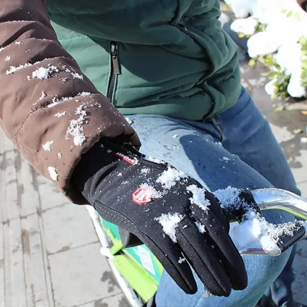 Touchscreen-Handschuhe für Winter - Warme Handschuhe für kalte Tage - Kompatibel mit Smartphones - Rutschfeste Beschichtung - Schwarz
