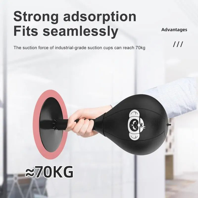Desktop Boxball Set mit Luftpumpe - Stressabbau Punching Ball - Schlagtrainer für Büro oder Zuhause - Einstellbarer Widerstand - Schwarz