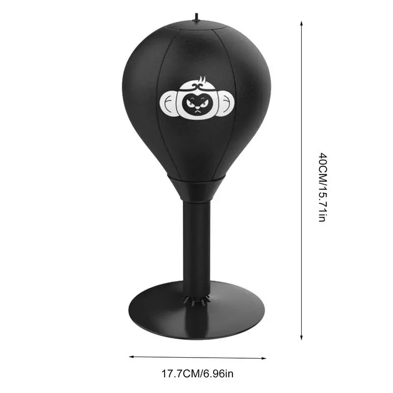 Desktop Boxball Set mit Luftpumpe - Stressabbau Punching Ball - Schlagtrainer für Büro oder Zuhause - Einstellbarer Widerstand - Schwarz