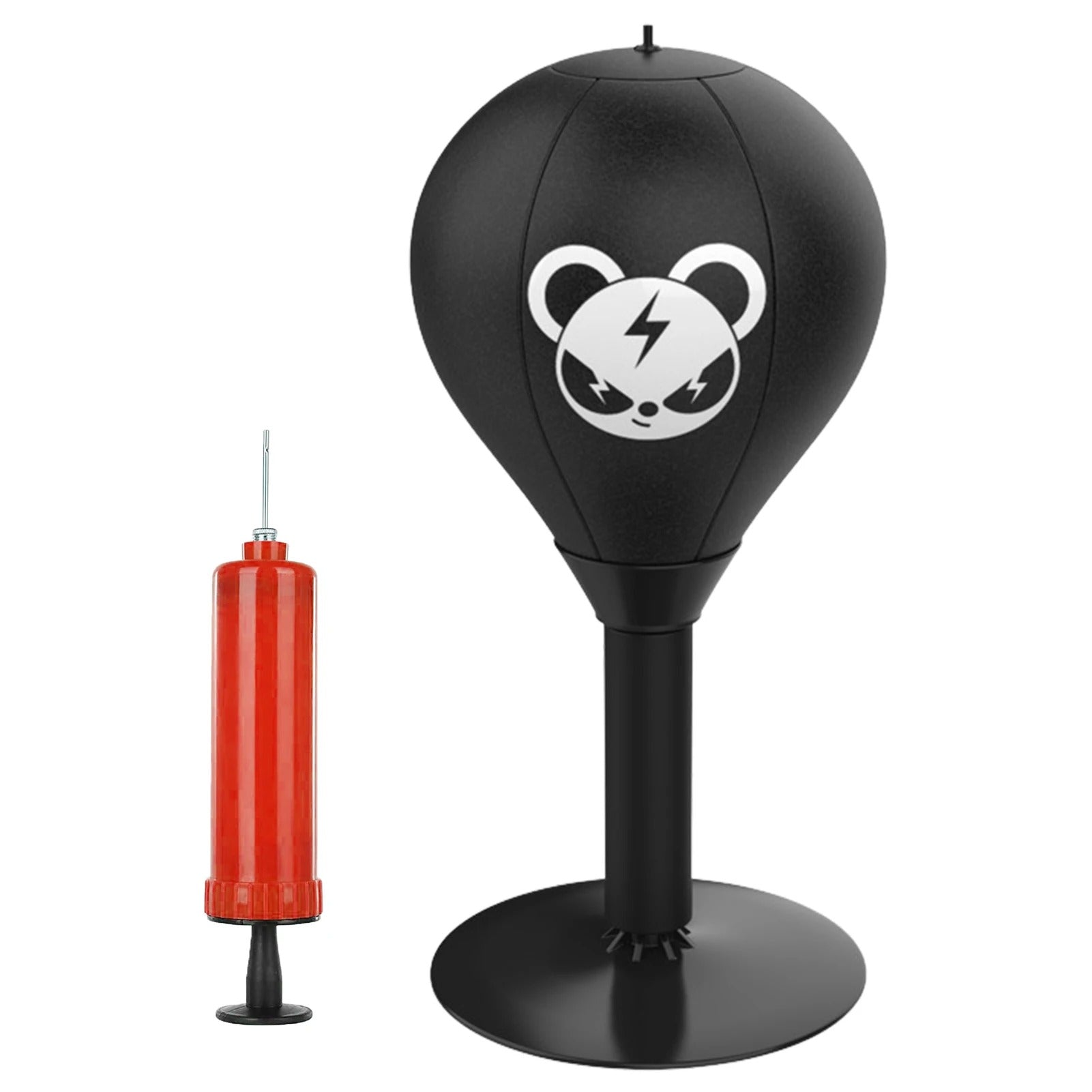 Desktop Boxball Set mit Luftpumpe - Stressabbau Punching Ball - Schlagtrainer für Büro oder Zuhause - Einstellbarer Widerstand - Schwarz