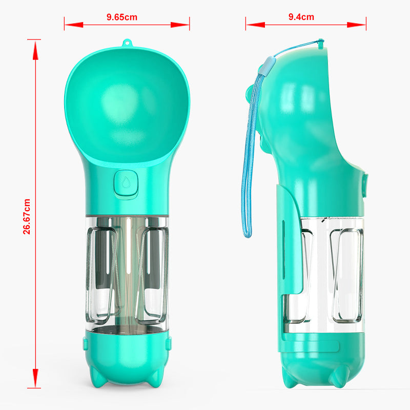 AquaPet Tragbare Trinkflasche für Hunde und Katzen – Auslaufsicher, Leicht und BPA-frei, All-in-One Wasserspender