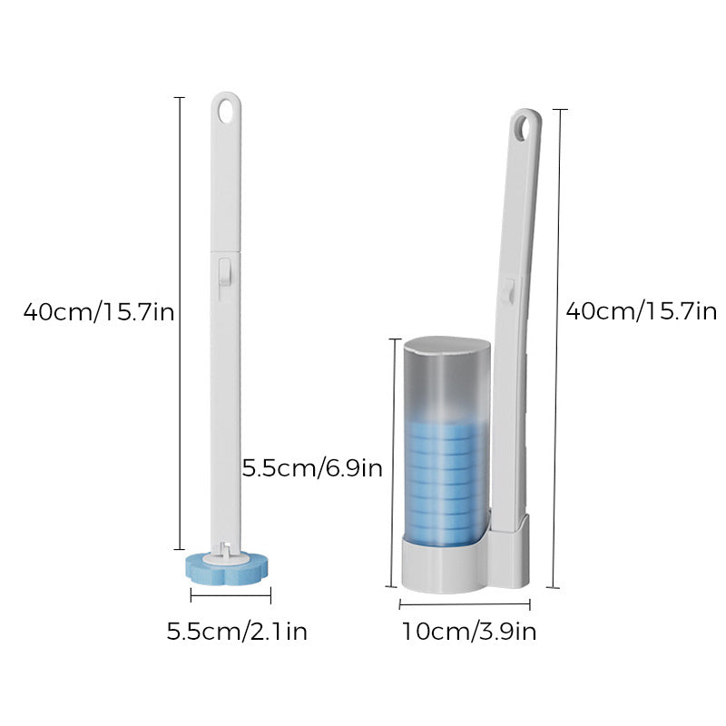 CleanEase Einweg-Toilettenbürsten-Set - Hygienische Einwegreinigung mit 6 Schwammbürsten - Für Toiletten, Waschbecken und Glasoberflächen